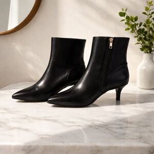 Sleek Black Heeled Ankle Boots